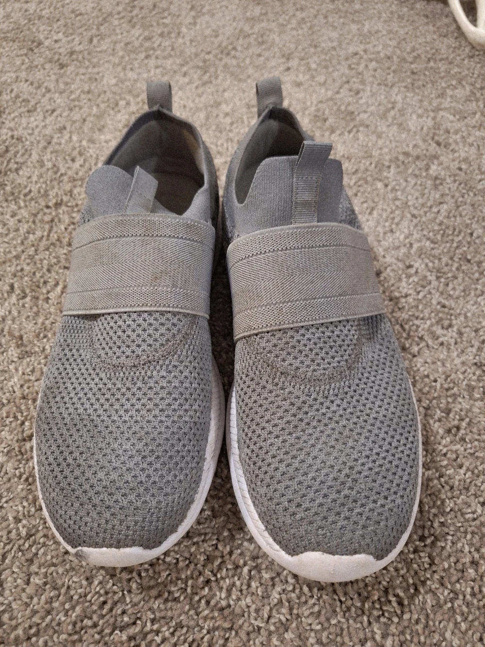 & Other Stories Men's Gray Knit Slip-On Sneakers with White Sole